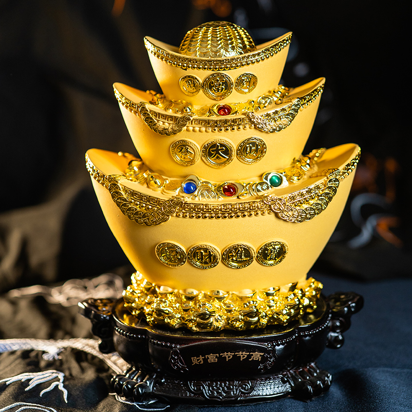 财富节节高元宝Fortune Soaring Yuan Bao (Golden Sanded)
